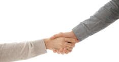 Businessman and businesswoman in suits shaking hands over a blurred abstract background conceptual of a deal, agreement, partners or greeting, vertical format.